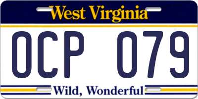 WV license plate OCP079