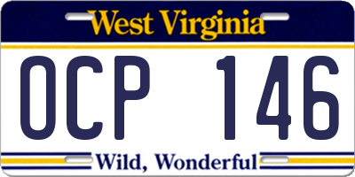 WV license plate OCP146