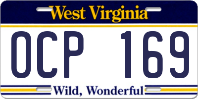 WV license plate OCP169