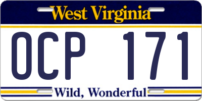 WV license plate OCP171