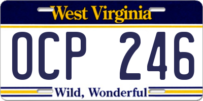 WV license plate OCP246
