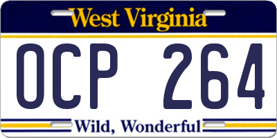 WV license plate OCP264