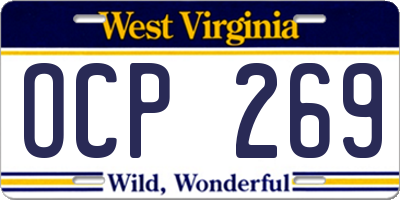 WV license plate OCP269