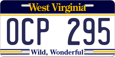WV license plate OCP295