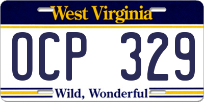 WV license plate OCP329