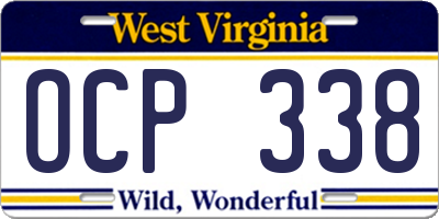 WV license plate OCP338