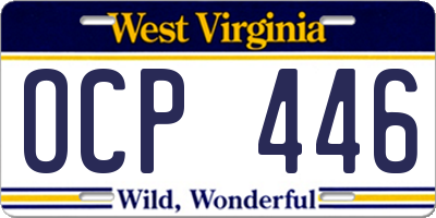 WV license plate OCP446