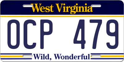 WV license plate OCP479
