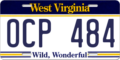WV license plate OCP484