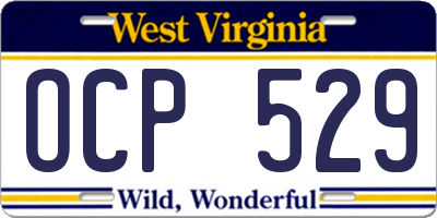 WV license plate OCP529