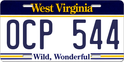 WV license plate OCP544