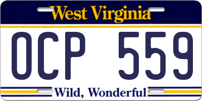 WV license plate OCP559
