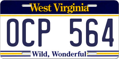 WV license plate OCP564