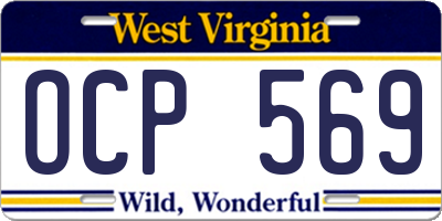 WV license plate OCP569