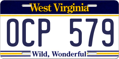 WV license plate OCP579