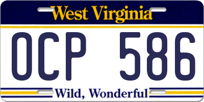 WV license plate OCP586