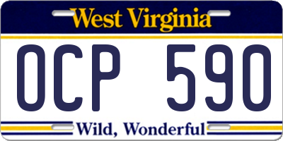 WV license plate OCP590