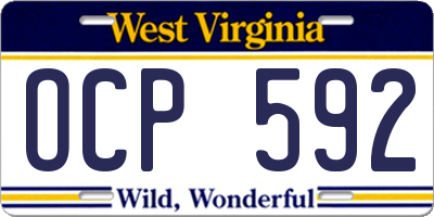 WV license plate OCP592