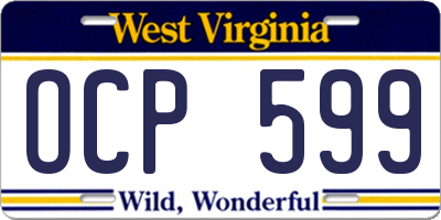 WV license plate OCP599