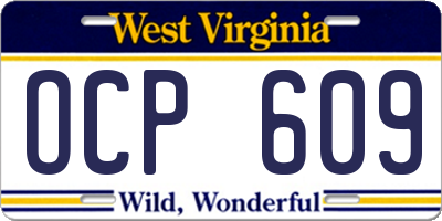 WV license plate OCP609