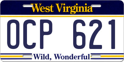 WV license plate OCP621