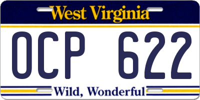 WV license plate OCP622