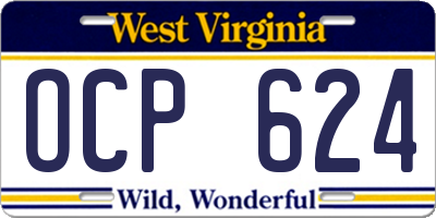 WV license plate OCP624