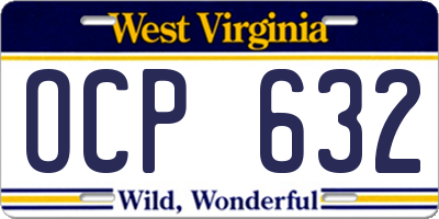 WV license plate OCP632