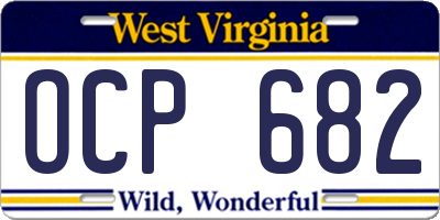 WV license plate OCP682