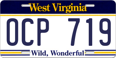 WV license plate OCP719
