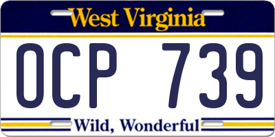 WV license plate OCP739