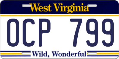 WV license plate OCP799