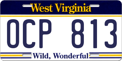 WV license plate OCP813