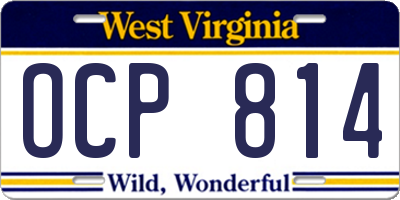 WV license plate OCP814