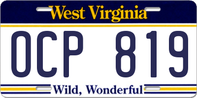 WV license plate OCP819