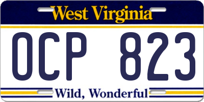 WV license plate OCP823