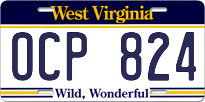WV license plate OCP824