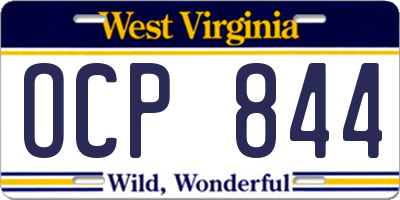 WV license plate OCP844