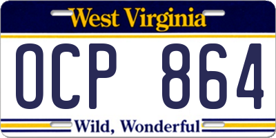 WV license plate OCP864