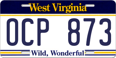 WV license plate OCP873