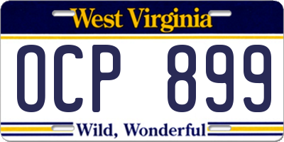WV license plate OCP899