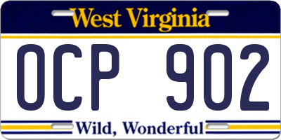 WV license plate OCP902