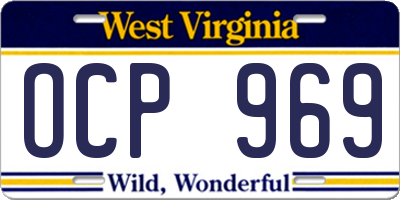 WV license plate OCP969