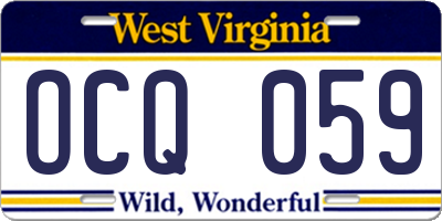 WV license plate OCQ059