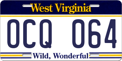 WV license plate OCQ064