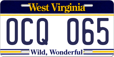WV license plate OCQ065