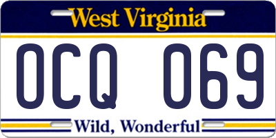 WV license plate OCQ069
