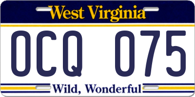 WV license plate OCQ075