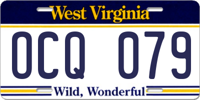 WV license plate OCQ079