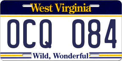 WV license plate OCQ084